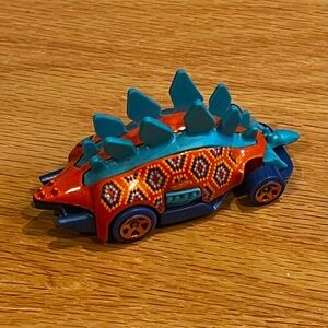 Orange and Blue Dinosaur Toy Car